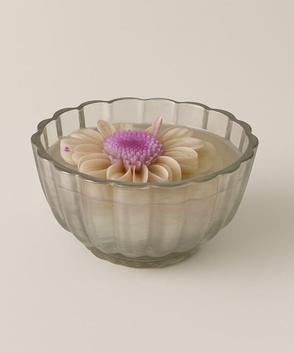 Sun flower purple Bowl Candle