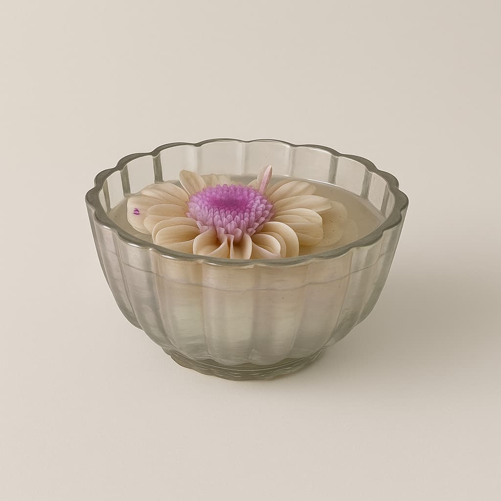 Sun flower purple Bowl Candle